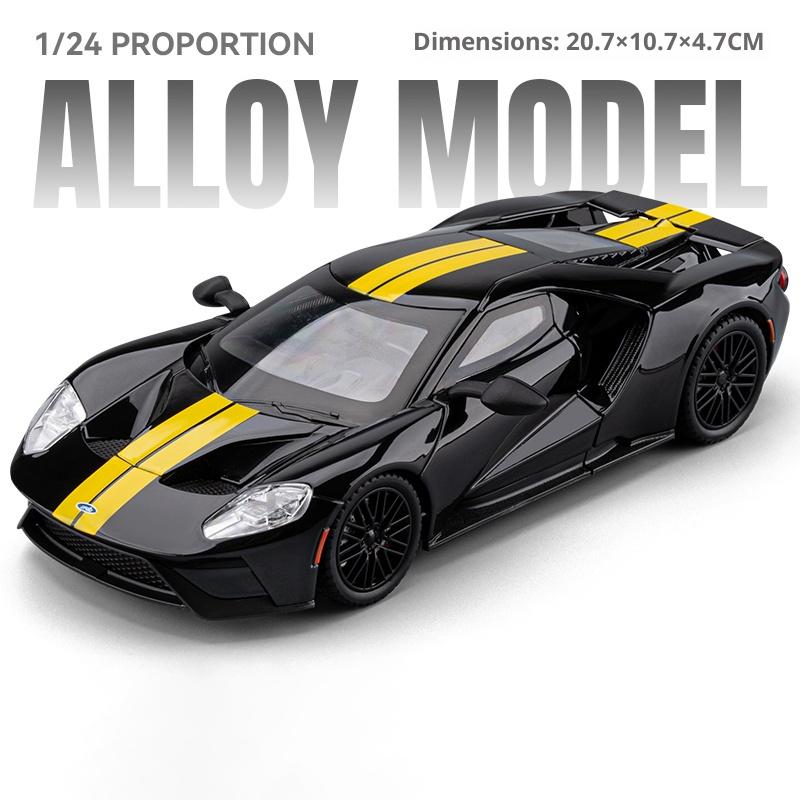 Large 1/24 Ford GT Car Model Alloy Simulation Supercar Collection Ornaments Children's Toy Car Boy Holiday Gift