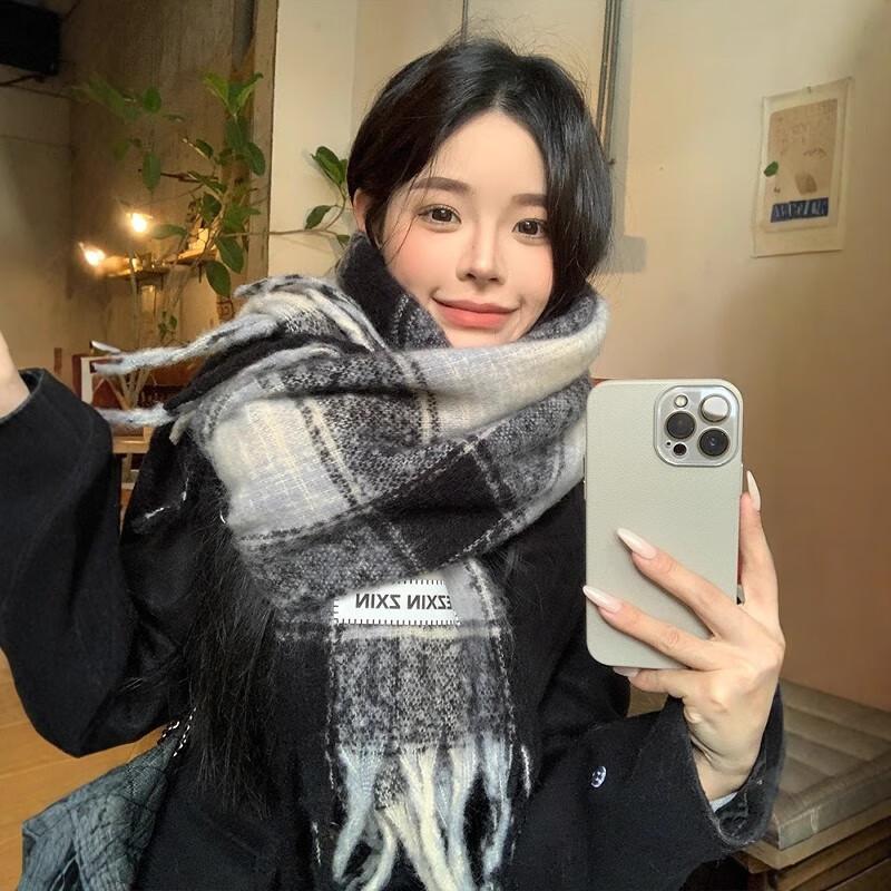 New solid color wool scarf, soft waxy in autumn and winter, warm in winter, shawl thickened Meira student couple scarf
