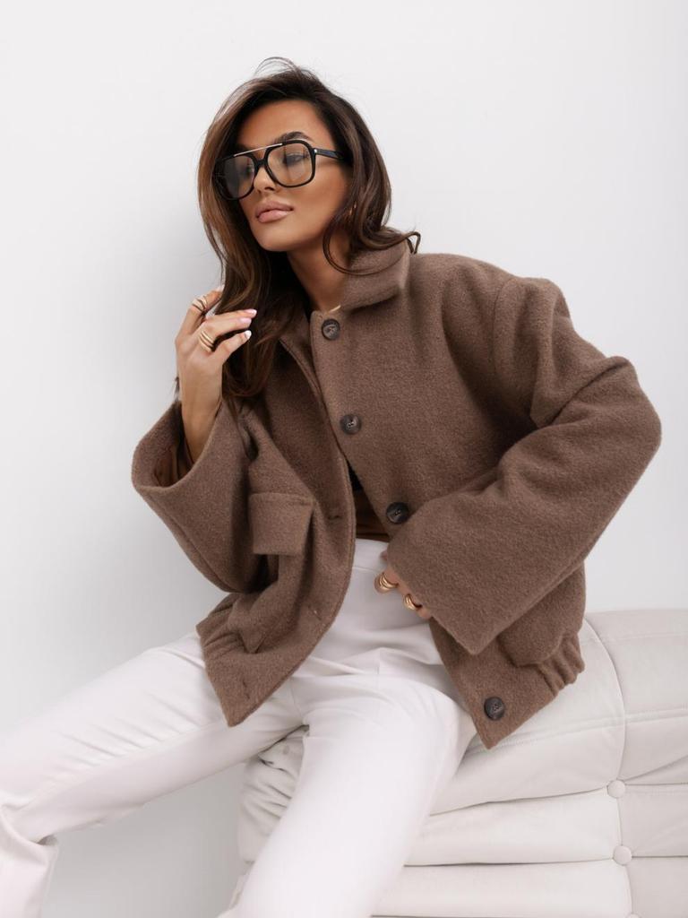 Women's Autumn/Winter Solid Color Woolen Coat 2024