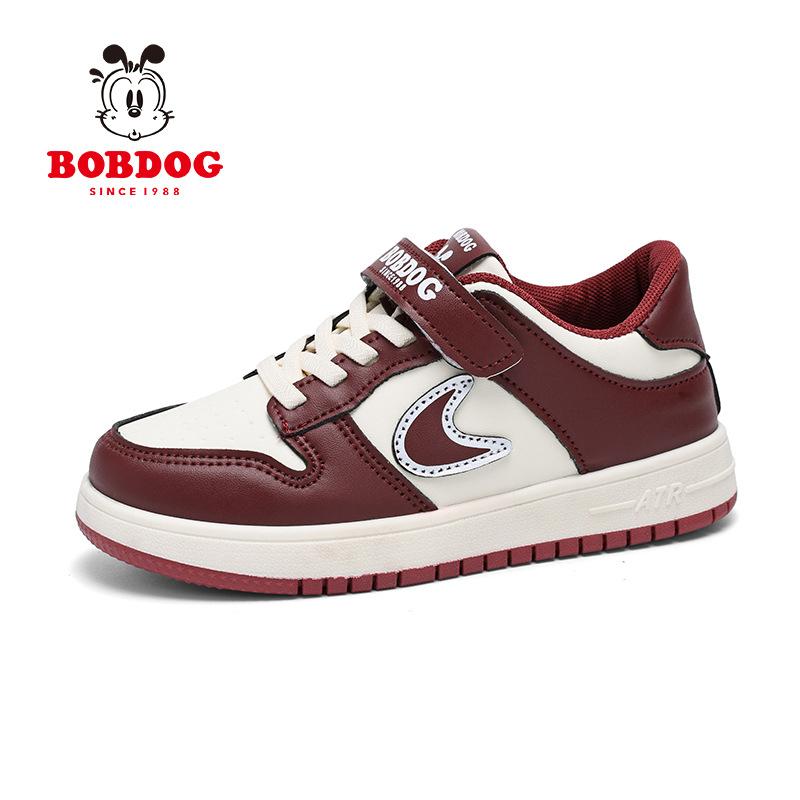 Babu Bean Classmate Boys Sneakers Spring and Autumn New Leather Surface Waterproof Single Shoes Children's Shoes Medium and Older Children 2025