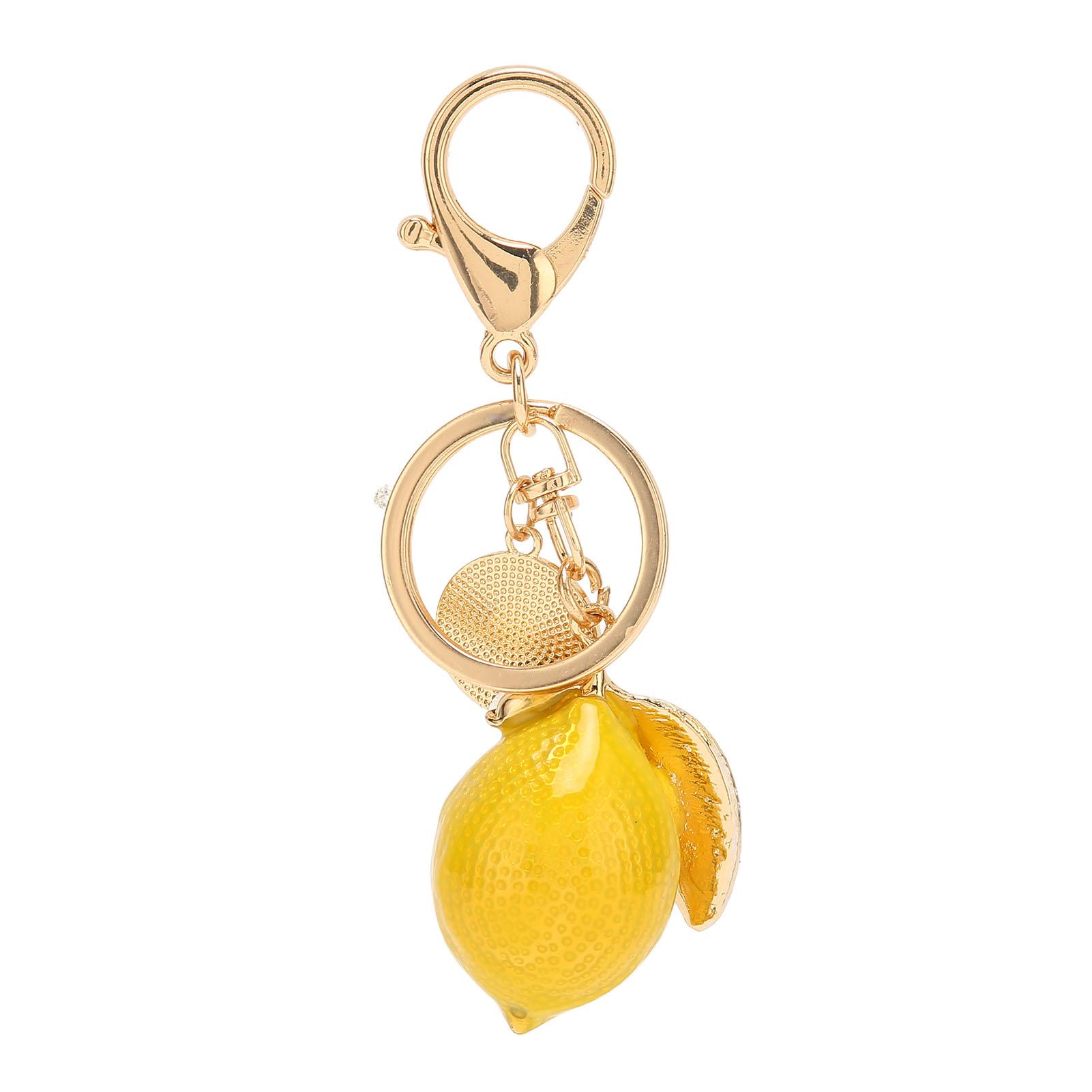 

Little Lemon Keyring Strong Metal Little Lemon with Rhinestone Exquisite Colors Lemon Keychain for Keys Bag Wallet