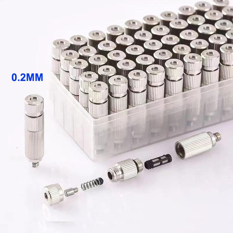 50Pcs High Pressure Garden Water Misting Nozzles With Filter Inside 0.1mm~0.8mm for Garden Agriculture Cooling Humidify
