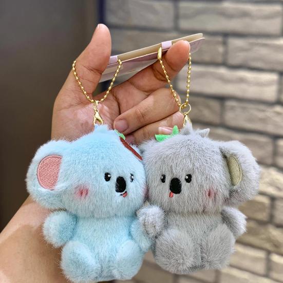 2 Piezas Llavero Fuerte Adsorción Magnética Diseño Koala Amuleto de Muñeco de Terciopelo Suave Llavero Bolsos Llaves Teléfono Colgante Portátil