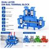 Double Level Electrical Terminal Block 4-Conductor DIN Rail Terminal  Industrial Control
