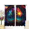 Colorful starry sky life tree pattern printed curtains   bedroom and living room   home decoration   room decoration