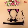 Halloween Animal Tiger Headpiece With Red Horns Demon Headband For Cosplay
