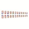 24PCS Press On Nails Colorful French Wear Nails Short Sweet  Cool Nail Pieces Fake Finger Nail Pieces Nail Stickers With Jelly Glue And Rubbing Strip