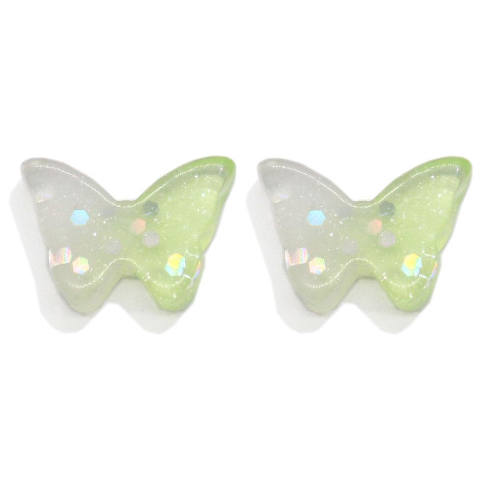 Mini Butterfly Resin Charms Glitter Filling Butterfly Flatback Cabochons for Nail Charms,Slime Supplies,Phone Case,Earring DIY