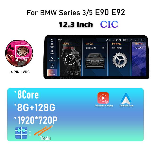 New 12.3 Inch IPS Screen Android 14 For BMW Series 3/5 E60 E61 E90 E92 Car Radio Player Multimedia GPS Navigation Video