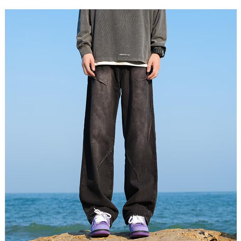 Mark Fairwhale Men's Relaxed Straight Fit Thickened Denim Jeans