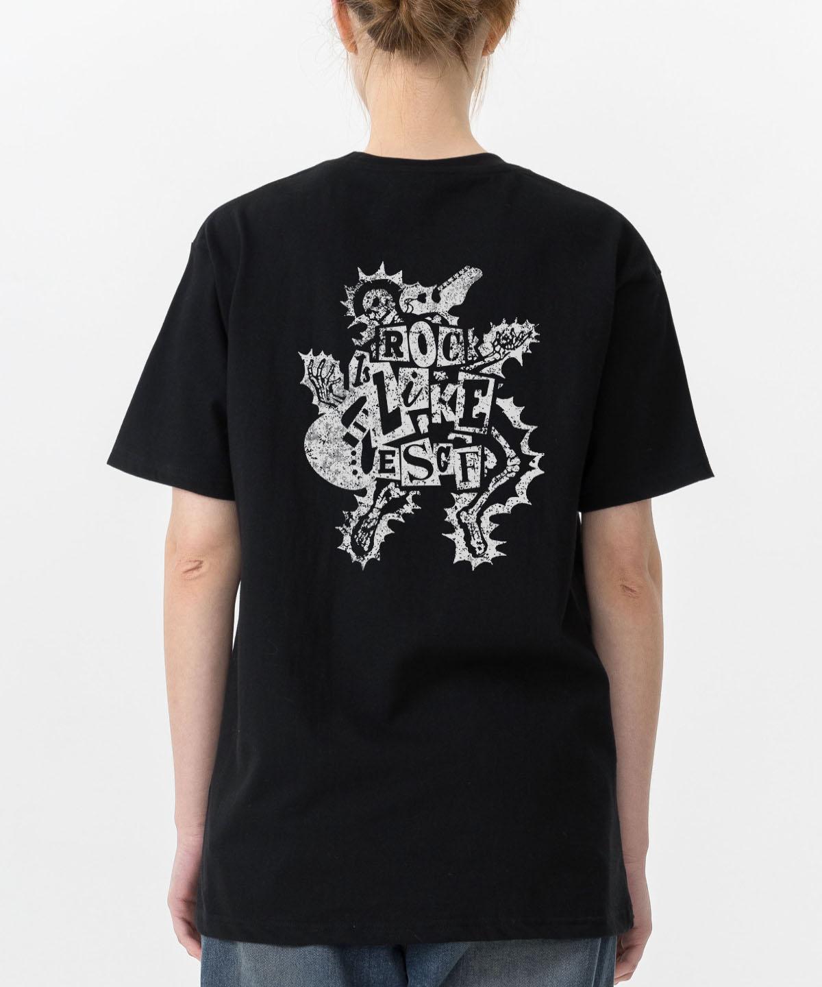 Escape From X-Ray Lock Print Oversized Short Sleeve T-Shirt Black L