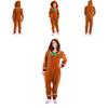 Xmas Party Hooded Jumpsuits For Kids Adult Gingerbread Man Cosplay Costume