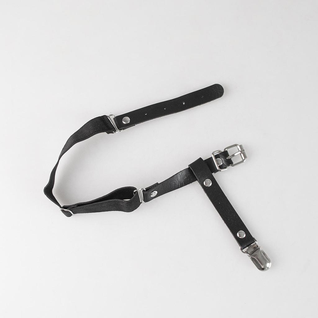 Girl Punk Black Suspender With Strong Elastic Pvc For Trendy Adult Women