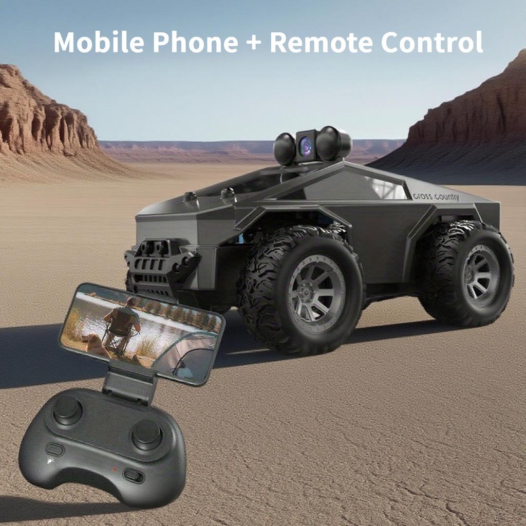FPV remote control truck with camera and real-time video, 1:28 scale APP control remote control car, 2.4GHz two-speed, alloy body, adjustable lights