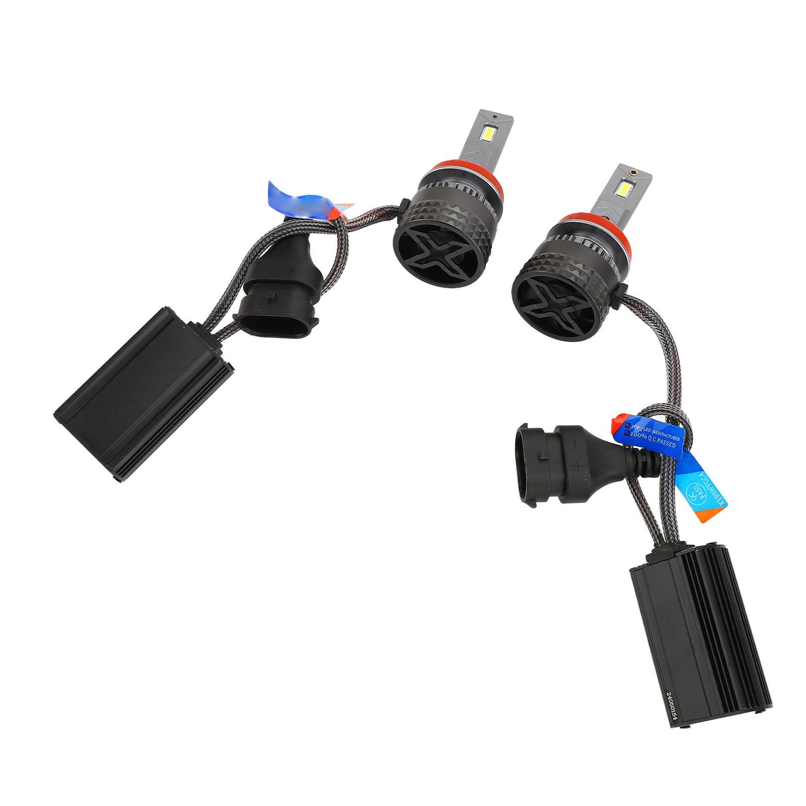 2Pcs LED Headlight Bulbs Superbright IP68 Waterproof 6500K White 20000LM Car Led Bulbs DC9‑20V H11 Set of 2