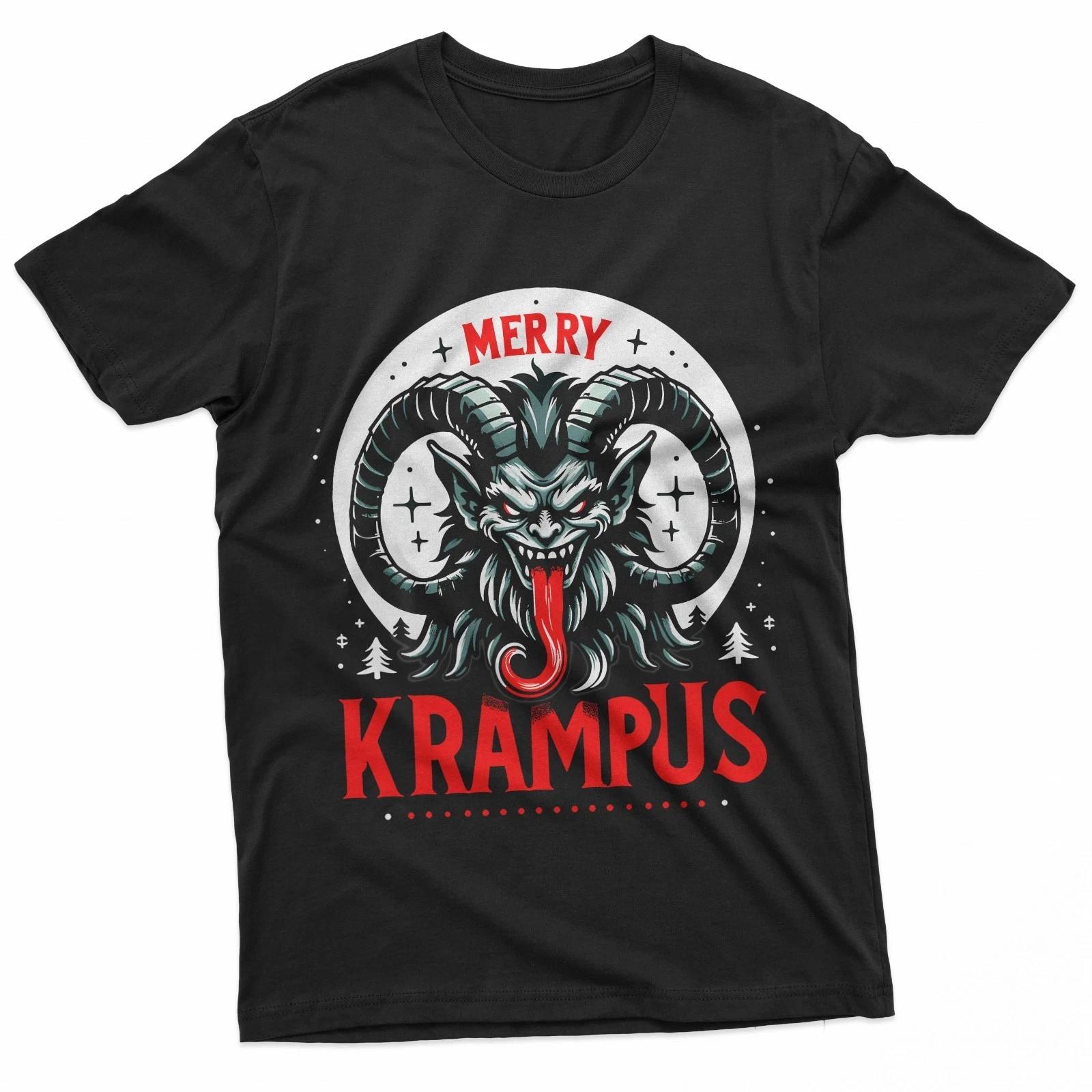 Funny Krampus Men Women Merry Krampus Horror Christmas 100% Cotton T-shirt Mens Tees Top 4XL