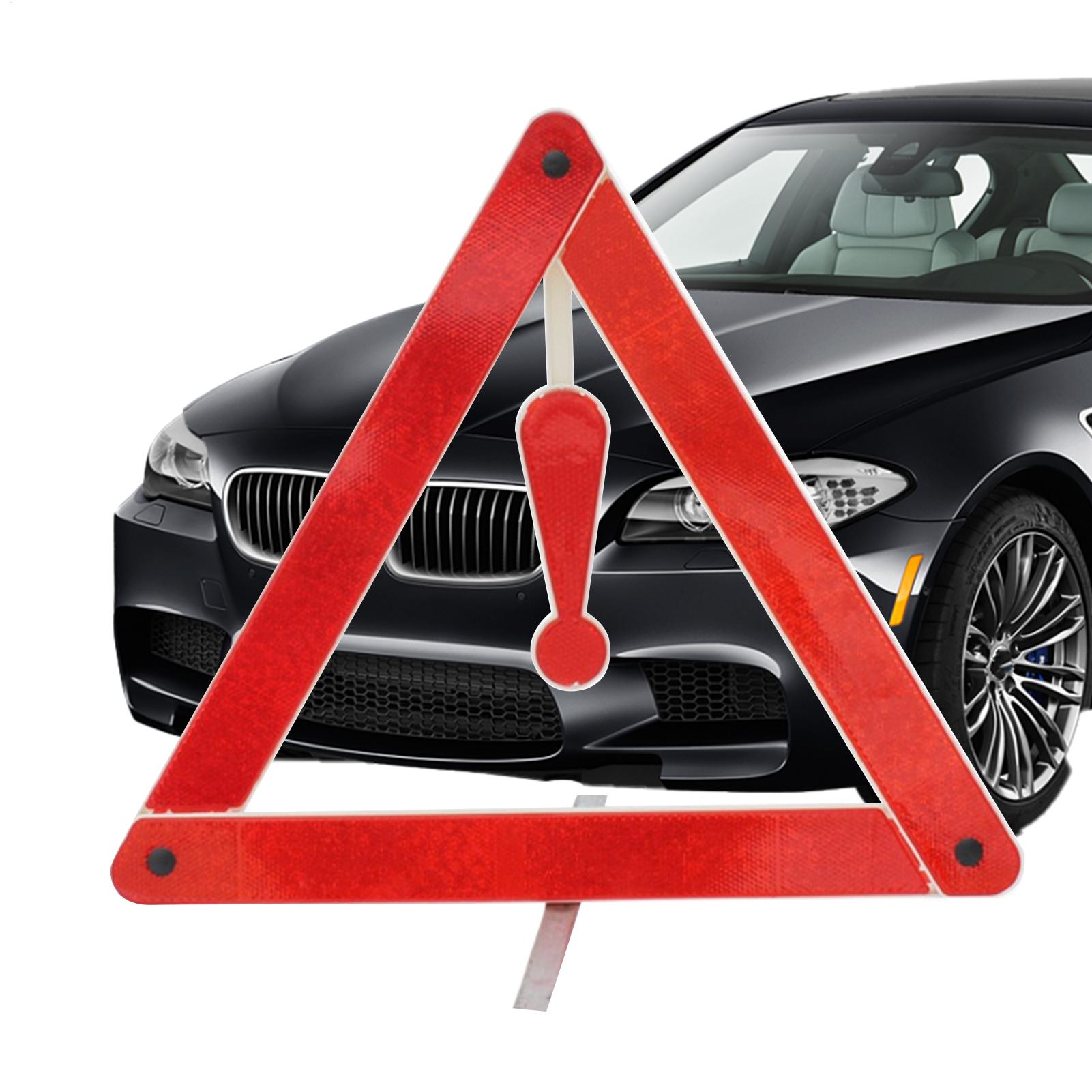 Car Warning Triangles Signs Horizontal Night Reflective Triangle Signs Reflective Foldable Road Triangles For Malfunction CN