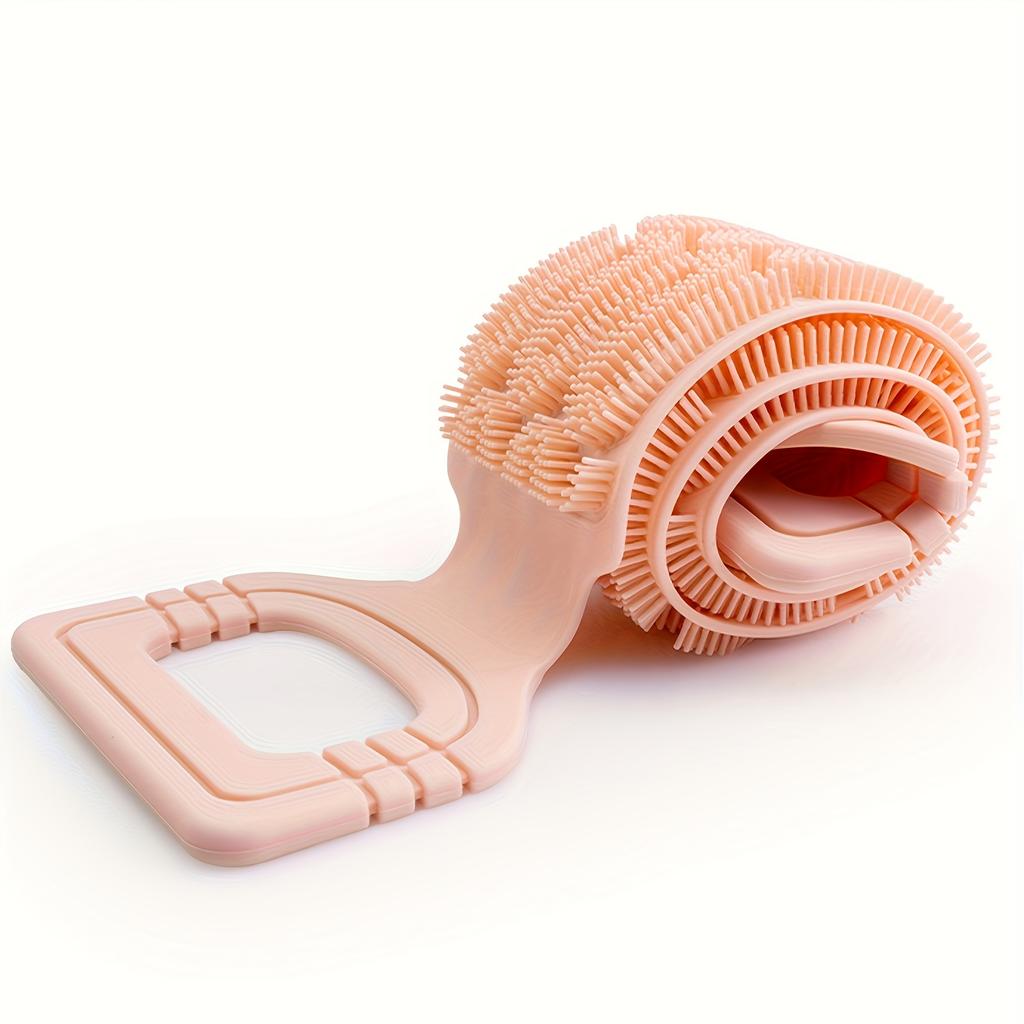 Silikon-Rückenschrubber-Handtuch mit Seilgriffen - Peeling-Badeutensil für Tiefenreinigung, texturierte Oberfläche für gute Erreichbarkeit & effektives Peeling