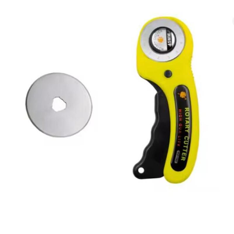 

45 мм роликовый нож для пэчворка, нож для резки ткани, кожи, бумаги, ткани, тканей для рукоделия, вращающийся резак, аксессуары для шитья своими руками Pack of 1 жёлтый