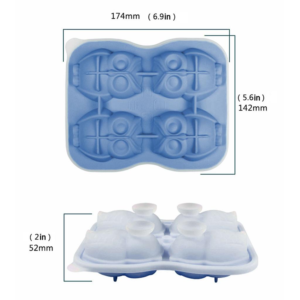 Multicavity Animal Owl Drink Ice Tray Big Eyes Bird Jelly Candy Chocolate Baking Set Summer Ice Cream Cake Decor Silicone Mold