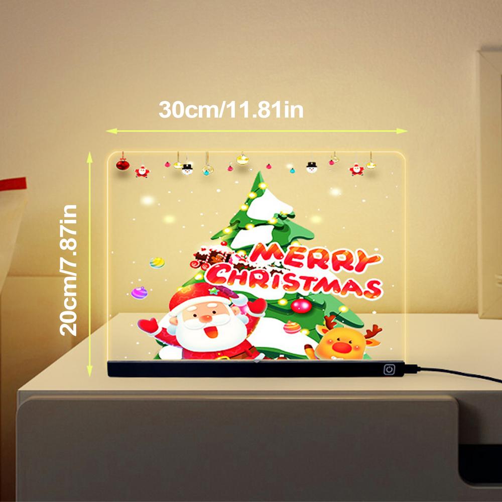 LED Drawing Board DIY Acrylic Board with Colour Pens Led Dry Erase Boards Glow Notepad Creative Memo Rewritable Practice Games