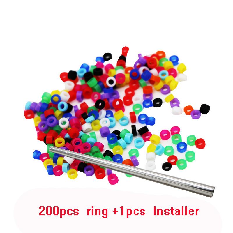 200 stk Fuglering Beinbånd for Papegøye Finke Kanari Gouldiameter 3mm 4mm 5mm Fuglefotring Farge tilfeldig levering