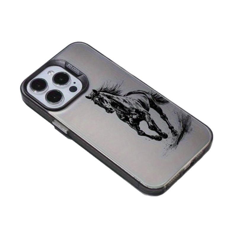 Running Horse Suitable for Apple 15 Color Silver iPhone14promax Creative 13/11 Frosted 16 Protective Case 17