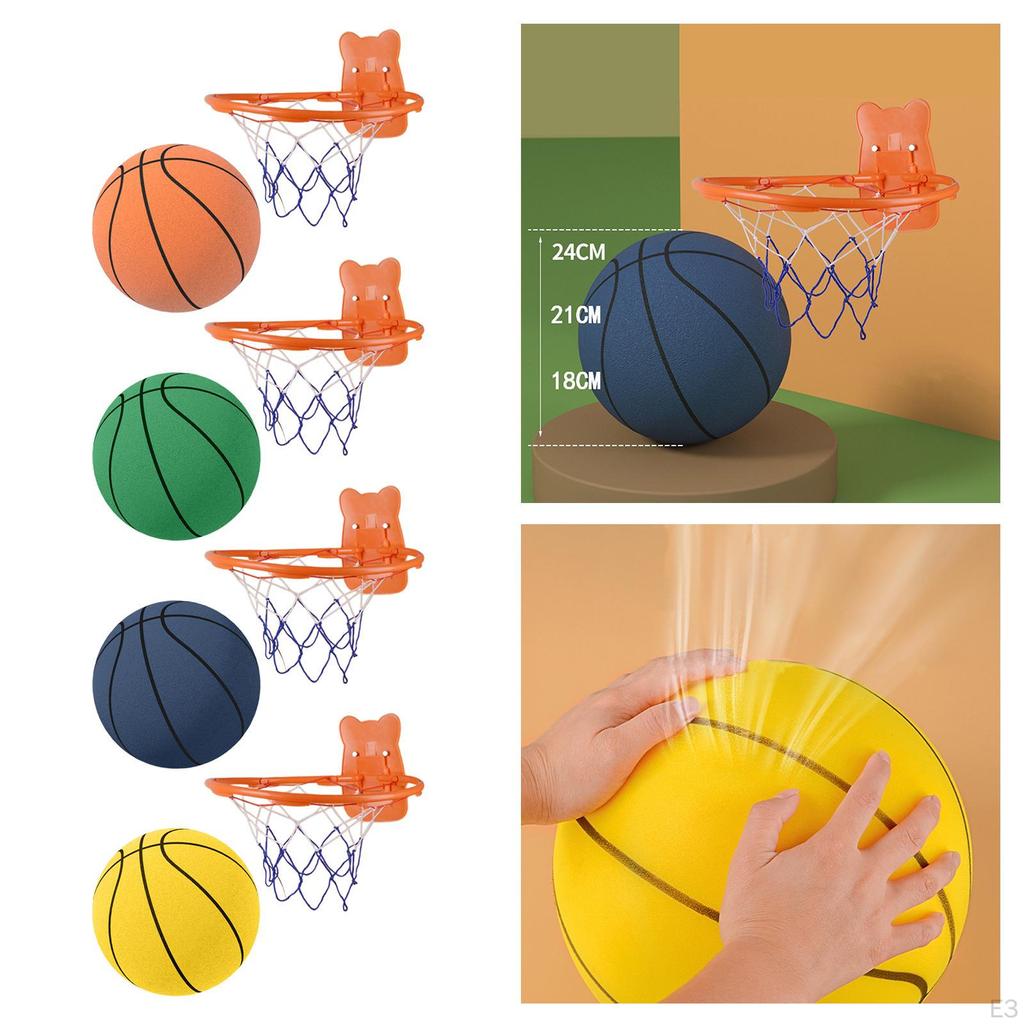 Leises Basketball-Set mit Korb und weichem Ball für Familienspaß
