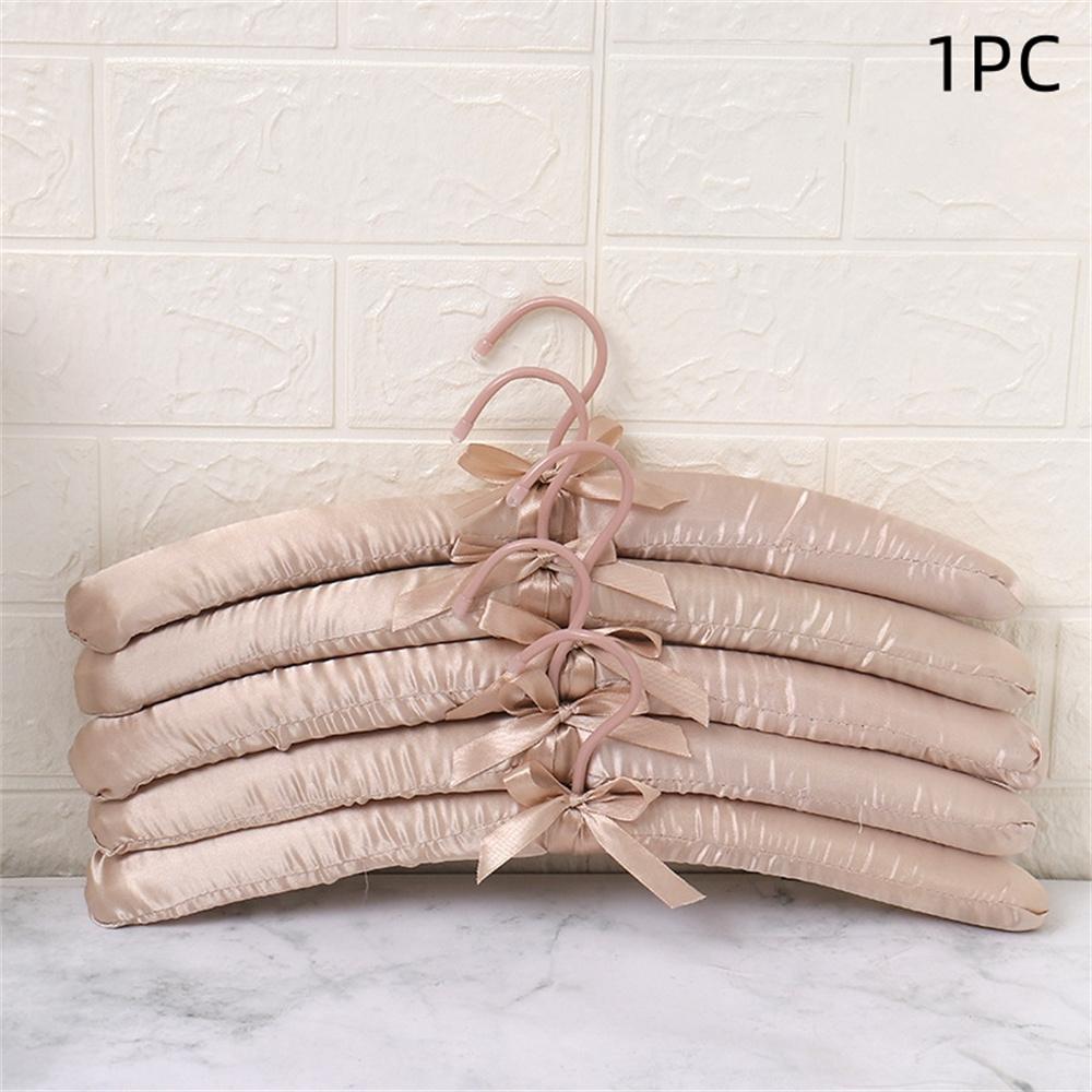 1PC Satin Padded Clothes Hanger Silk Wrapped Coat Rack Wrinkle Non-slip Coat Hanger Dress Clothes Sponge Hanger
