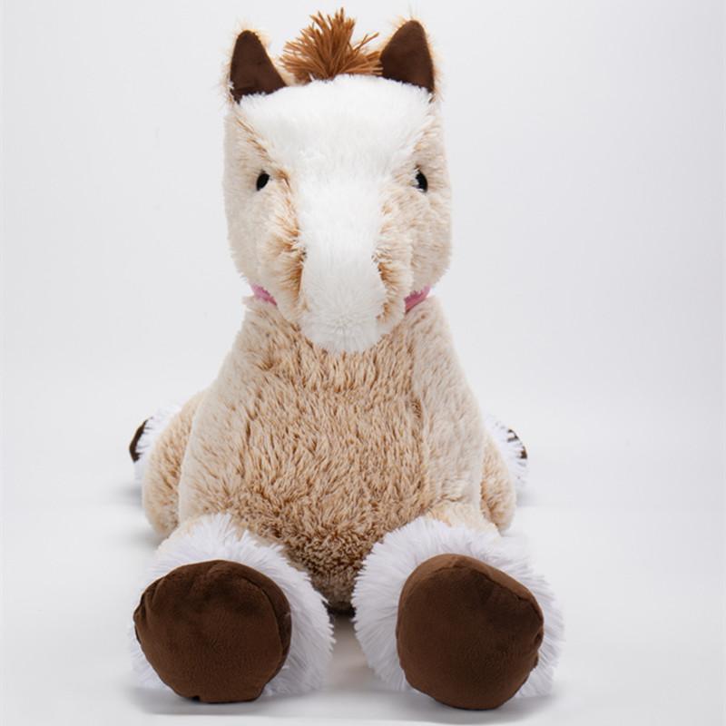 Adorable Horse Plush Toy Stuffed Animal Pillow Lifelike Home Decro Huggable Comfortable Floor Flat