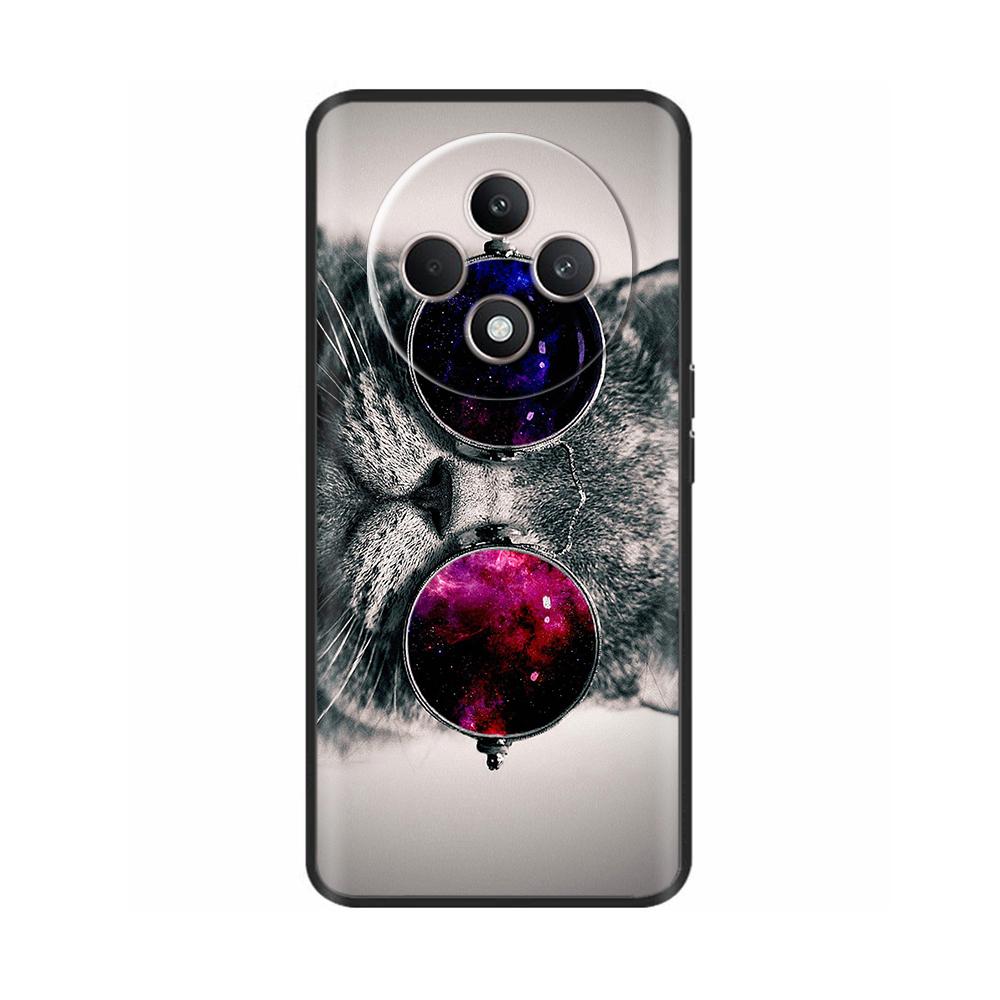 For Oppo Reno 12F 4G Case Reno12 F 5G Shockproof Cover Cute Painted Soft Black Silicone Phone Cases For OPPO Reno12F 4G 5G Coque