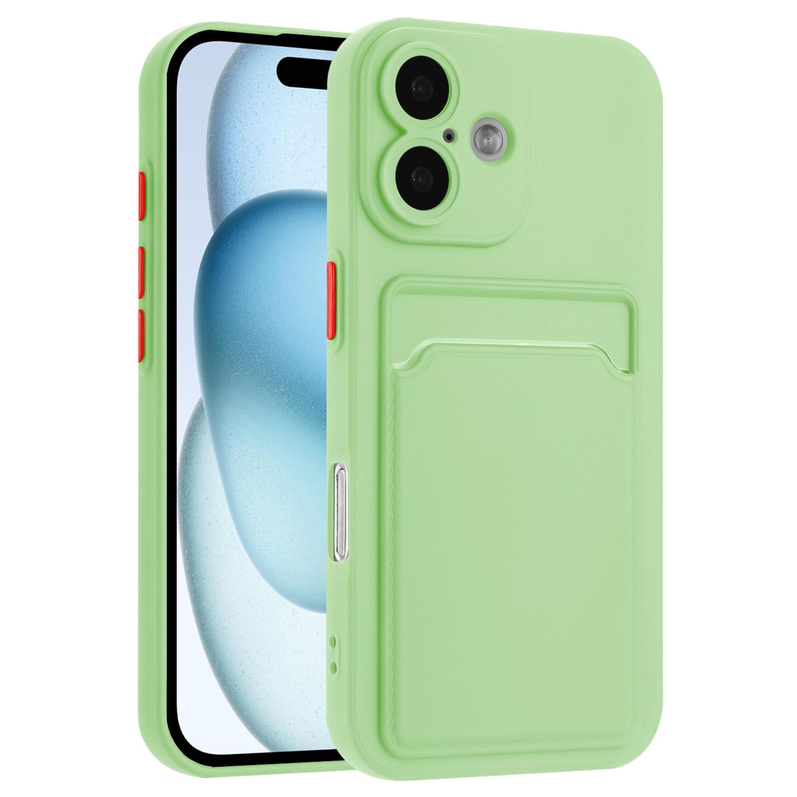 

For iPhone 16 Case Flexible TPU Phone Cover with Back Card Slot E
