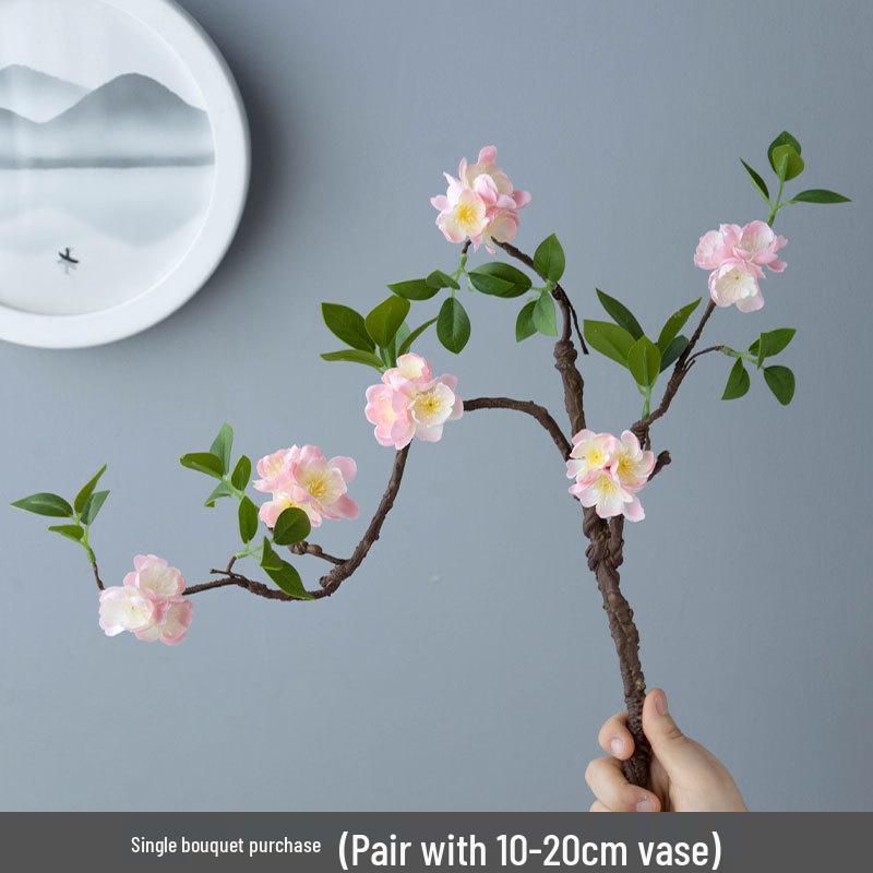 Artificial Plum Blossom Branch Decor: Wax Plum, Peach Bloom for Living Room - Chinese Flower Ornament
