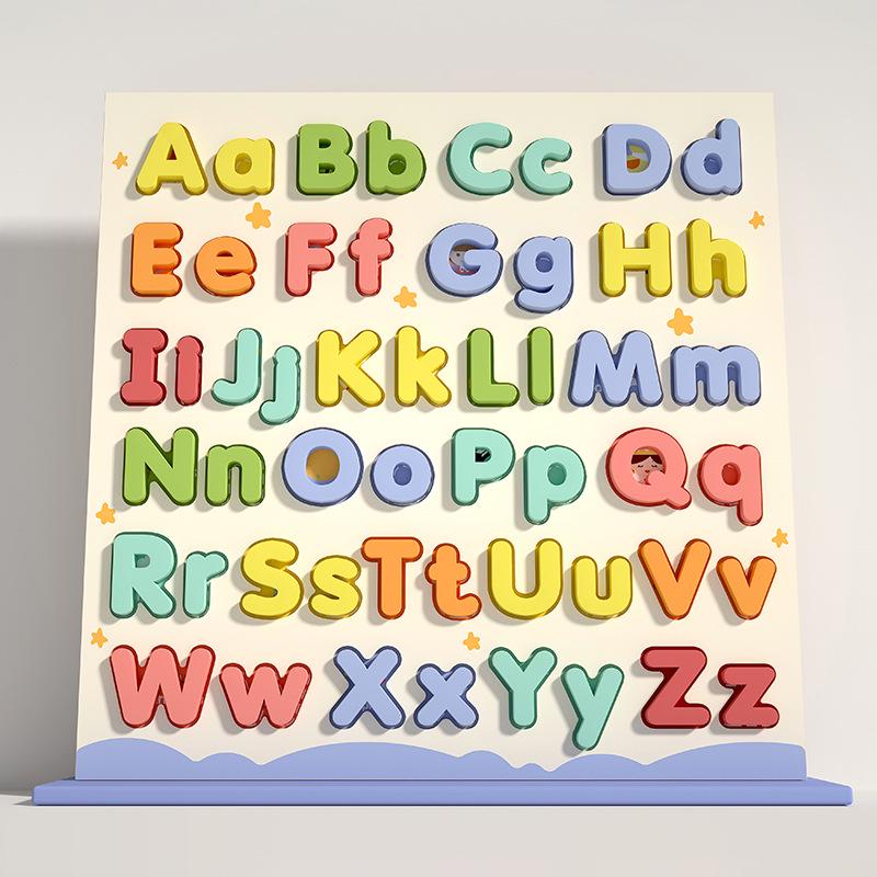 

Деревянный 3D пазл-алфавит для раннего обучения: Прописные и строчные буквы для детей