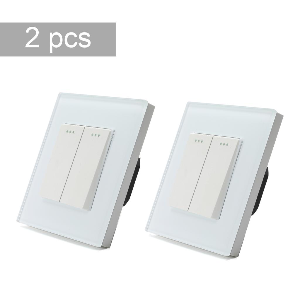 BSEED 1/2/3Gang Wall Switches 2Way Mechanical Light Switch On Off For Stairs Halls Glass Wall Rocker Switch EU Standard 2Pack