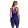 Women's Conservatively Color Block Swimsuit Slimming Sports Sleeveless Swimsuit