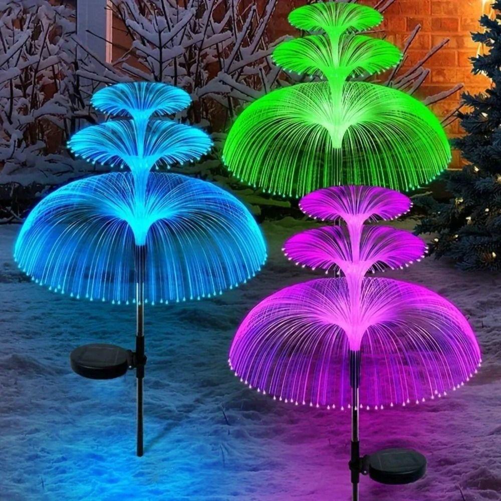 1/2/3/5 Layer Solar Jellyfish Lamp Waterproof Fiber Optic Lamp  Landscape Light