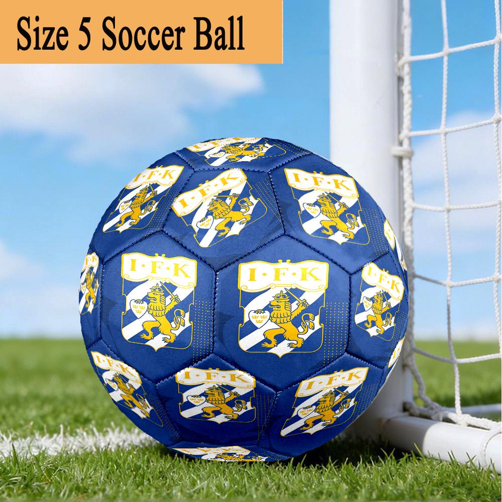 Ifk Lion Crest Emblem Size 5 Soccer Ball,Indoor/Outdoor Suitable for Training Matches Tournaments Practice Games Perfect Gift for Fan