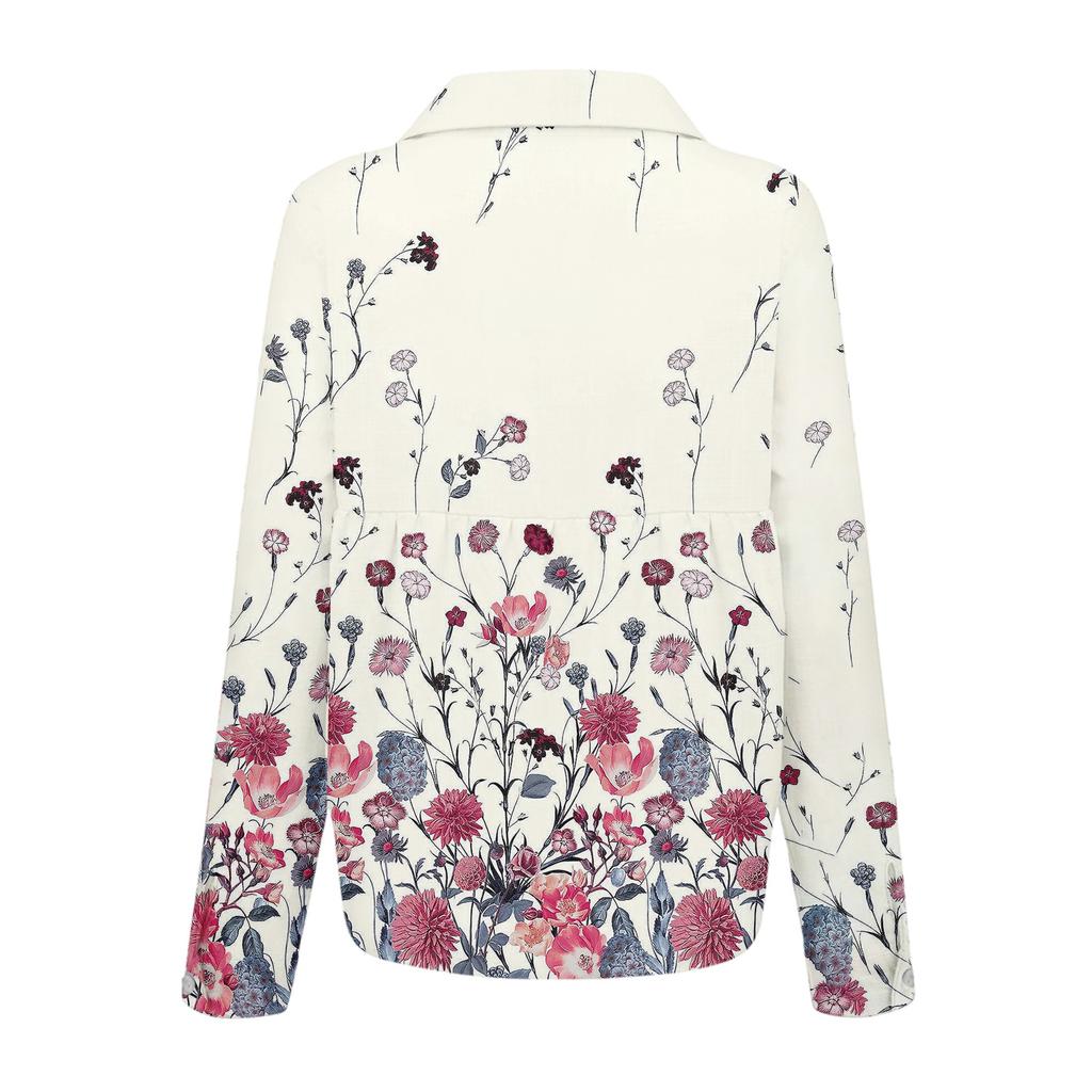 Women's Fashionable Casual Loose Floral Print Long,sleeved Shirt