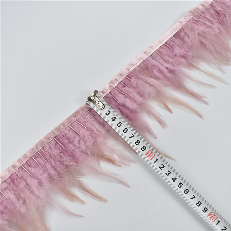 2Meters Leather Pink Ostrich Feather Trims Fluffy Turkey Feather Boas Goose Plumas Fringe Ribbon for Needlework and Handicrafts