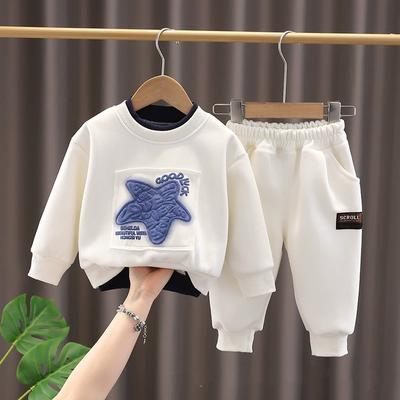 Baumwollpullover für Jungen Herbst Kinder Freizeit Westernstil Kinder Frühling und Herbst Schlupfpullover Anzug