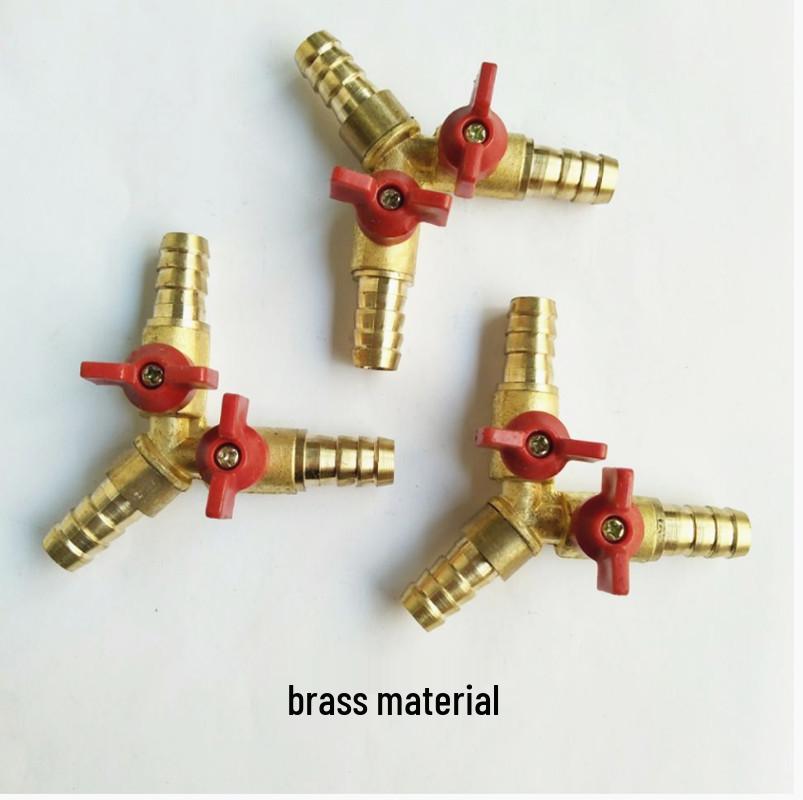 Gas Y-Type Three-Way Valve, 10mm Pipe Distribution Switch, Liquefied Gas Barb Tip Valve