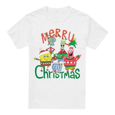 SpongeBob SquarePants Mens Merry Christmas Group T-Shirt