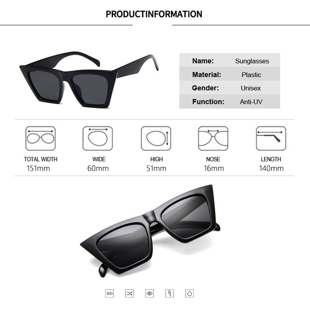 Fashion Eyewear Square Frame Streetwear Vintage Shades Sun Glasses Goggles Sunglasses For Women