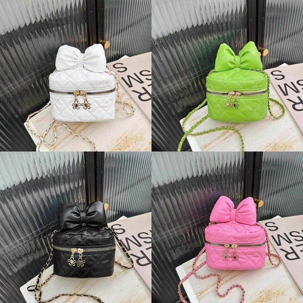 Fashionable Women's Butterfly Knot Handbag Soft Quilted Tote In Various Colors