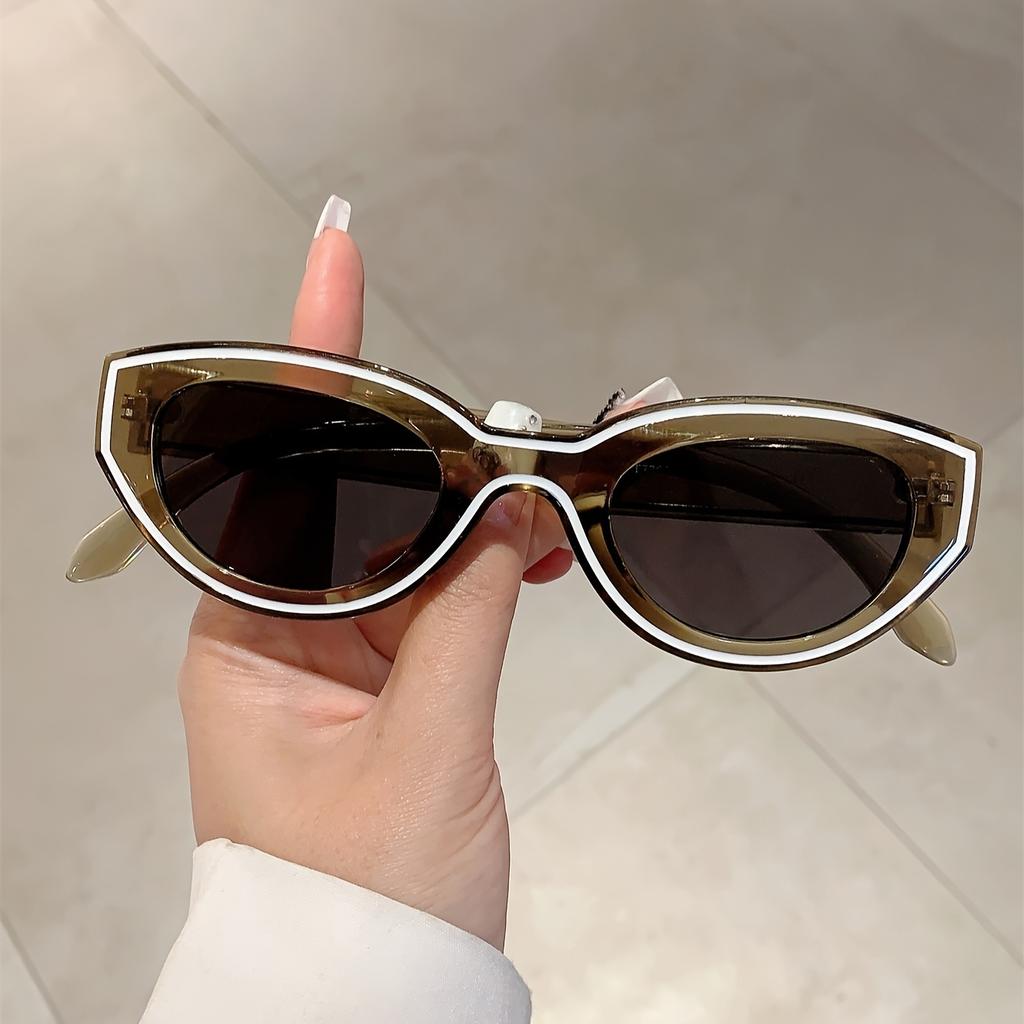 Retro Women'S Cat-Eye Fashion Sunglasses with Trendy Line Decorations, Stylish Men'S Decorative Eyewear for Outdoor