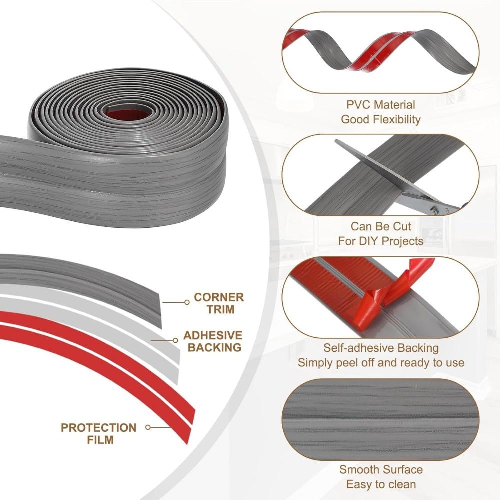 1pc 2mX4cm PVC Flexible Inside & Outside Corner Trim Molding Peel and Stick Molding External Corner Guards for Tile