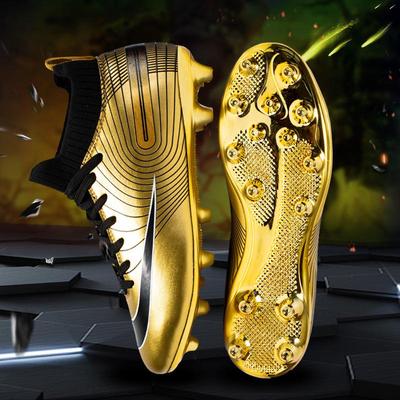 Chaussures de football montantes dorées pour enfants Zhenzu