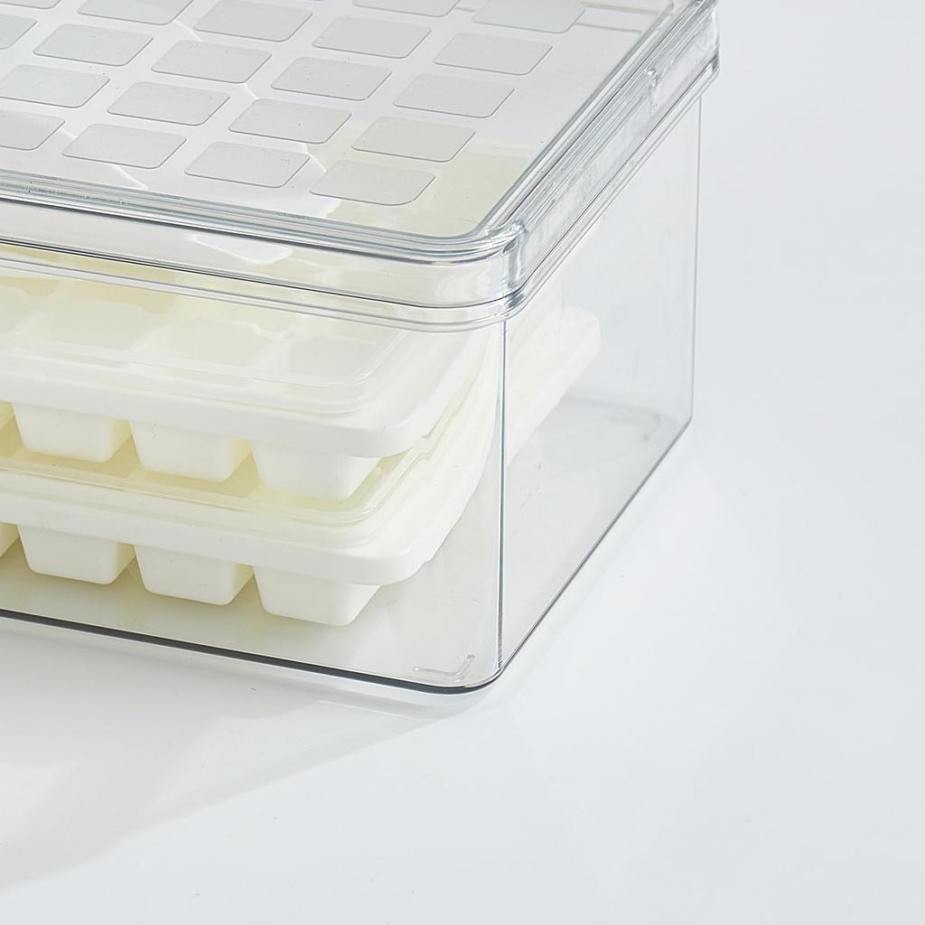 ZASA Ice Silicone Ice Tray Ice Maker That Keeps Ice Fresh by Storing It Individually 32 Holes Household Transparent Ice Making Container Ice Maker Ice