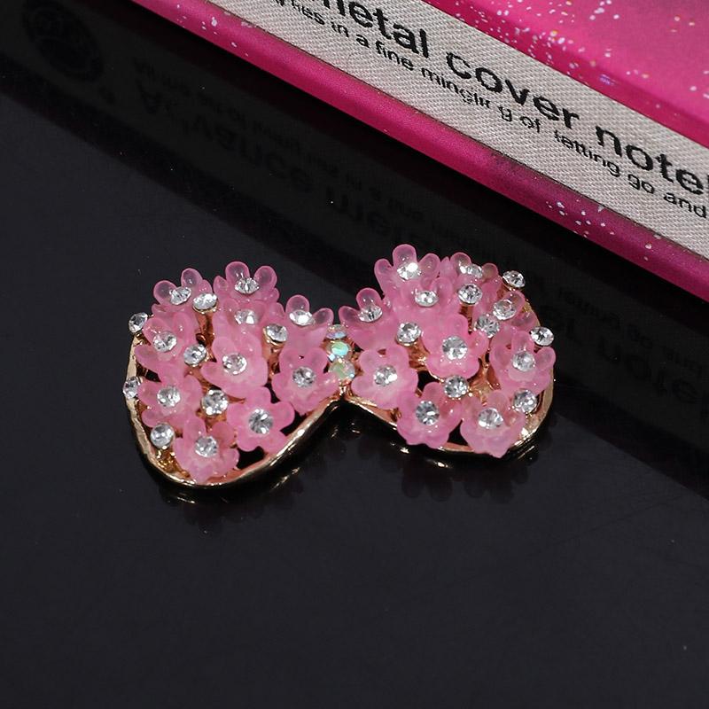Engood 100Pcs Resin Cherry Flower Rhinestone Sewing Trim & Embellishments Craft Bow Buttons DIY Hair Accessories Case Decoration